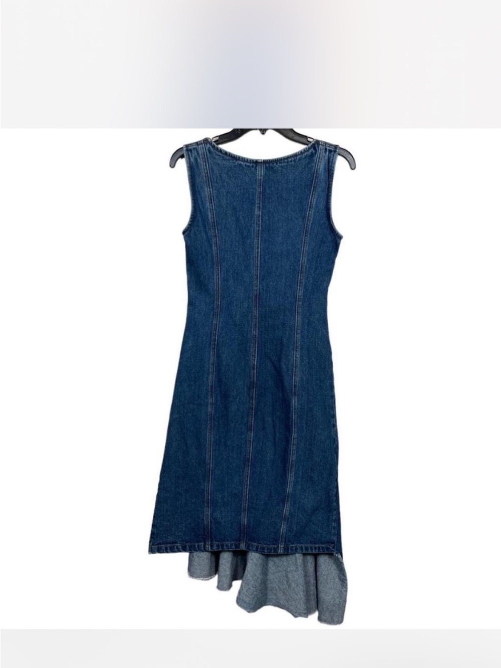 Solace London Lewis Blue Denim High-Low A-Line Dress Sz 4 - Picture 4 of 8